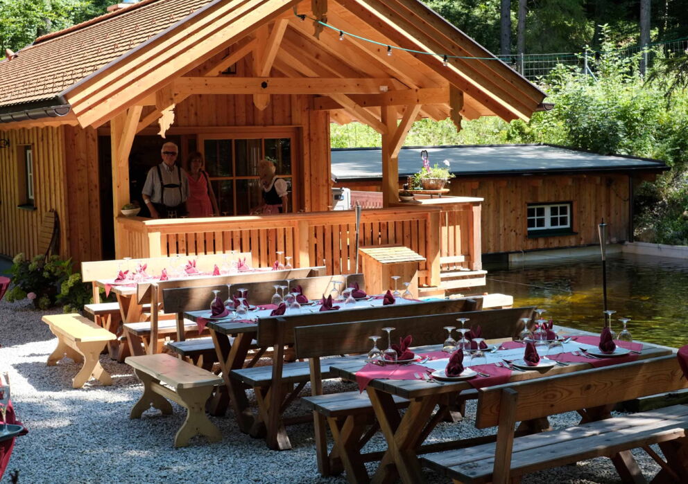 Schöne Gastterrasse Im Weissen Rössl