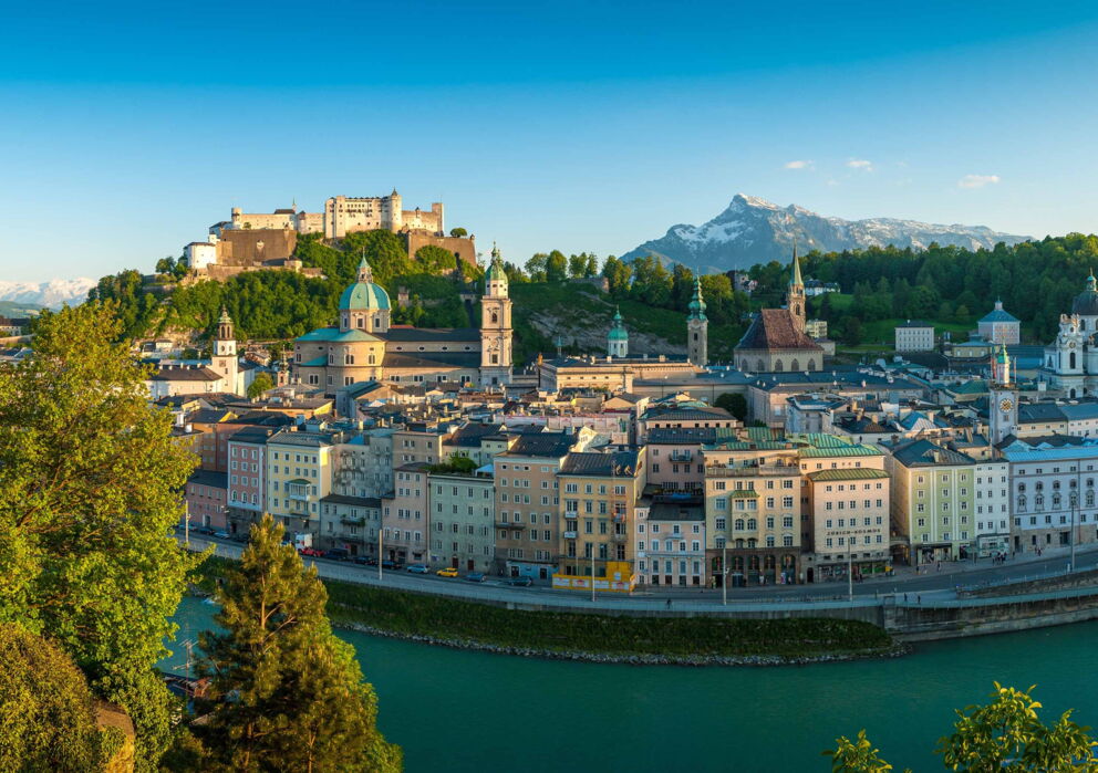 Panorama view of Salzburgs old town