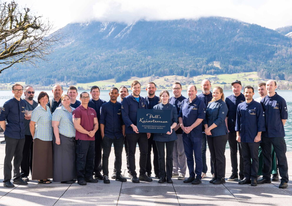 Die Mitarbeiterinnen und Mitarbeiter von Poll's Kaiserterrrasse - Gourmetrestaurant im Weissen Rössl am Wolfgangsee