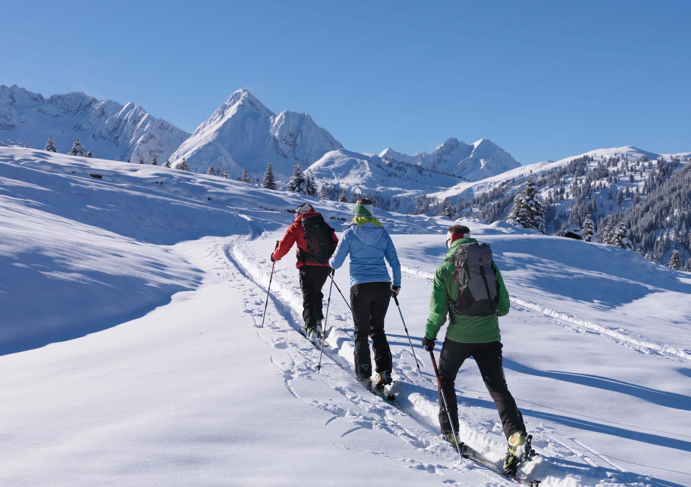 Ski mountaineer in the snow