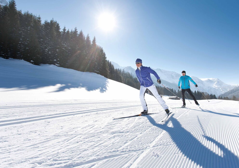 Piste mit Langläufern im Salzkammergut