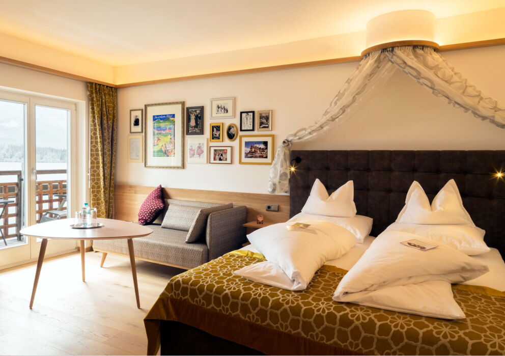 Noble room furnished in different shades of brown in a modern style